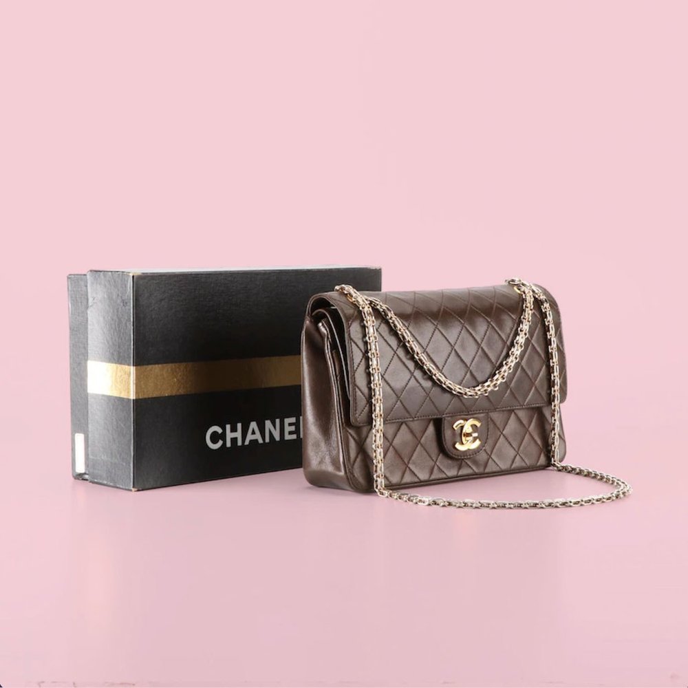RARE - Chanel Vintage Small 24k Gold Reissue Chain Double Flap Bag - Picture 3 of 9